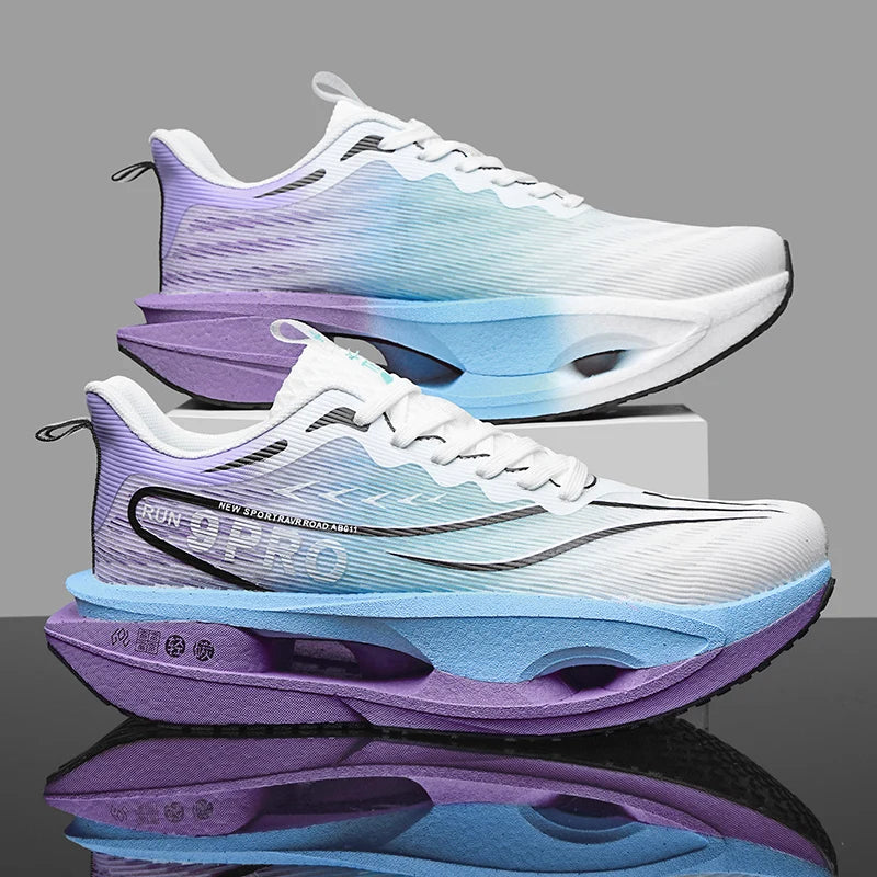 Men’s Carbon Plate Running Sneakers – Lightweight Mesh, Non‑Slip, Outdoor