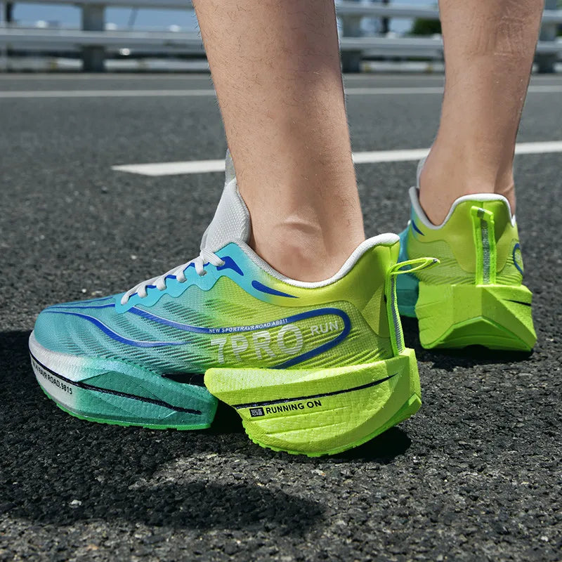 Men’s Carbon Plate Running Sneakers – Lightweight Mesh, Non‑Slip, Outdoor