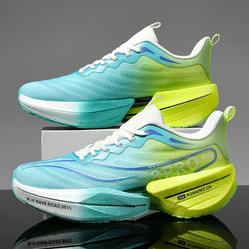 Men’s Carbon Plate Running Sneakers – Lightweight Mesh, Non‑Slip, Outdoor