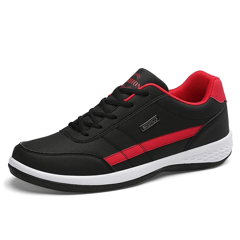 Men’s Vulcanized Leather Sneakers – Waterproof, Comfortable