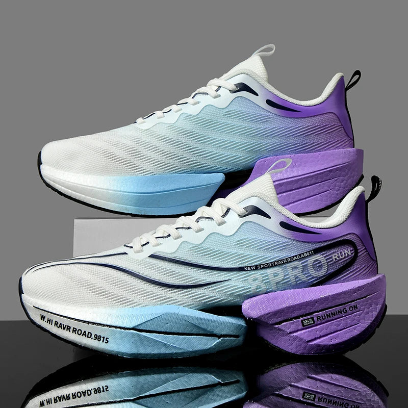 Men’s Carbon Plate Running Sneakers – Lightweight Mesh, Non‑Slip, Outdoor