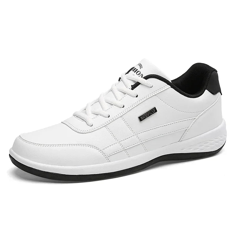 Men’s Vulcanized Leather Sneakers – Waterproof, Comfortable